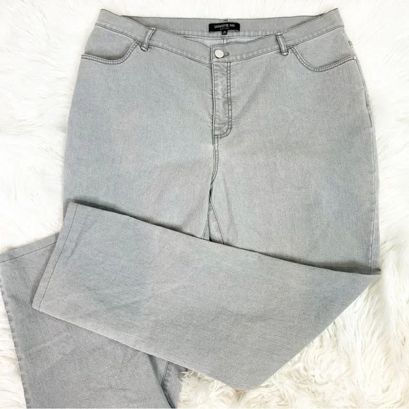 Lafayette 148 New York Gray Straight Leg Jeans - Picture 5 of 5